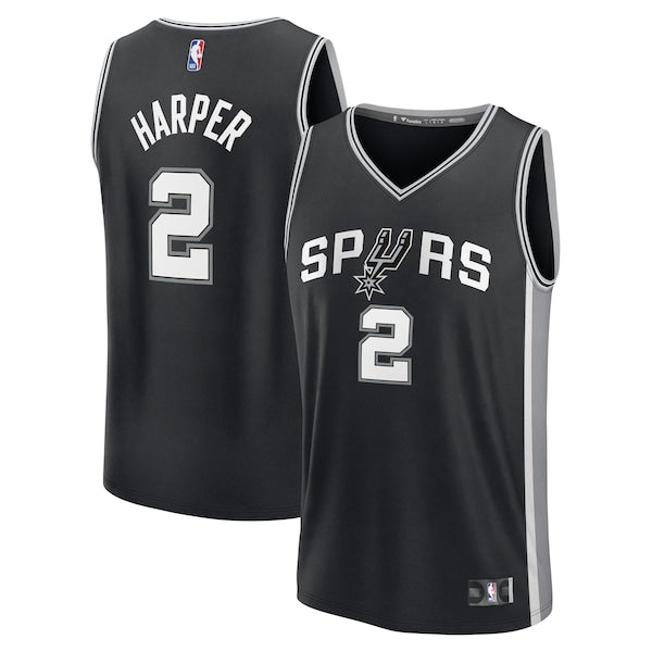 Dylan Harper San Antonio Spurs  Youth 2025 NBA Draft First Round Pick Fast Break Replica Jersey - Icon Edition - Black