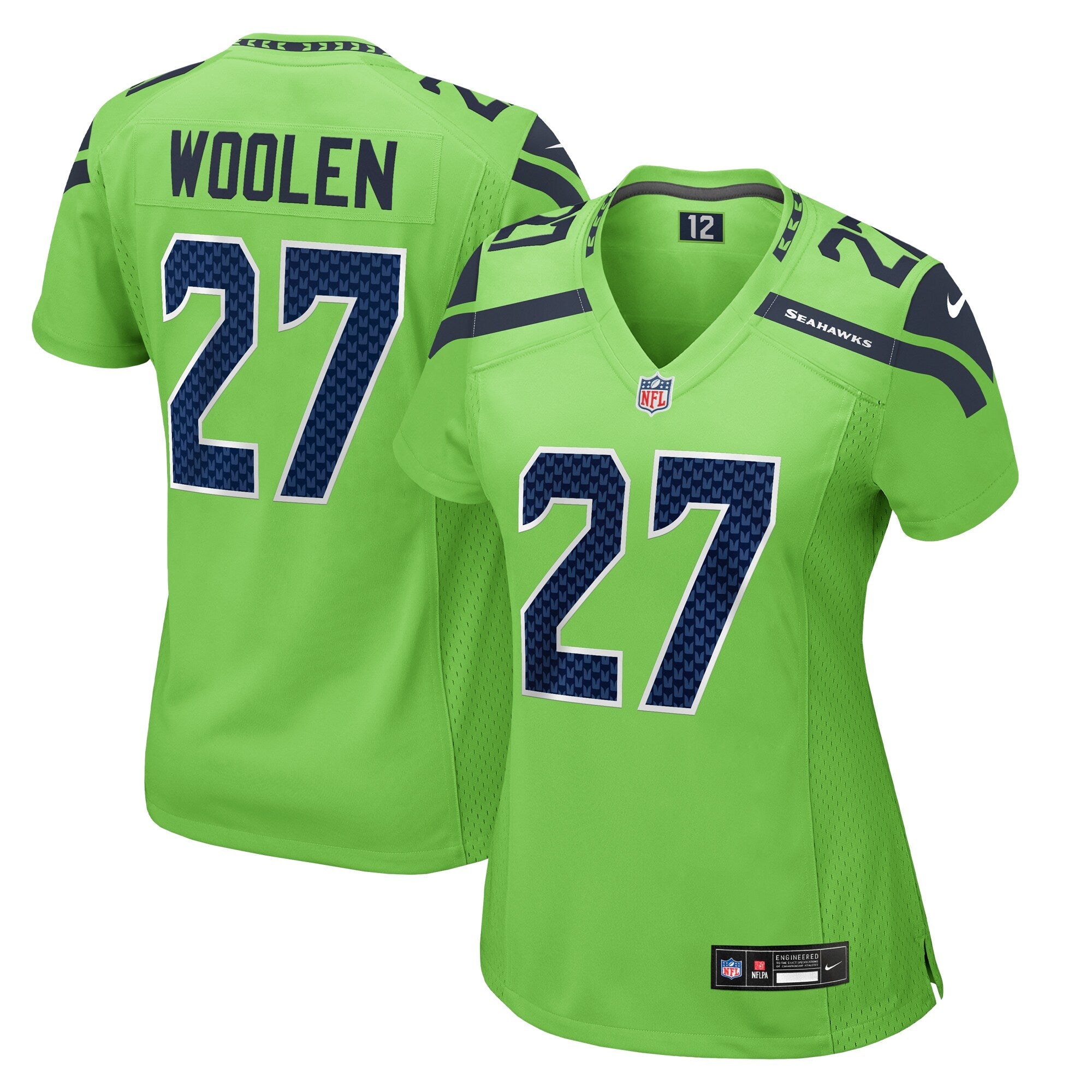 Riq Woolen Seattle Seahawks Nike Women's Team Game Jersey -  College Navy/Neon Green/Navy/Royal