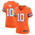 Bo Nix Denver Broncos Nike Women's Mile High Collection 1977 Throwback Player Game Jersey - Orange