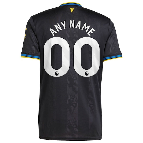 Manchester United adidas 2025/26 Third Replica Custom Jersey - Black/Red/White