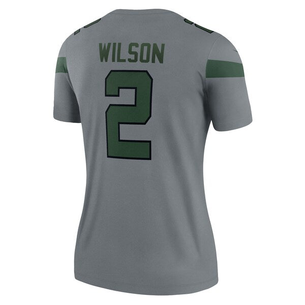 Zach Wilson New York Jets Nike Women's Inverted Legend Jersey - Gray