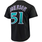 Randy Johnson Arizona Diamondbacks Big & Tall Cooperstown Collection Mesh Button-Up Jersey- Black