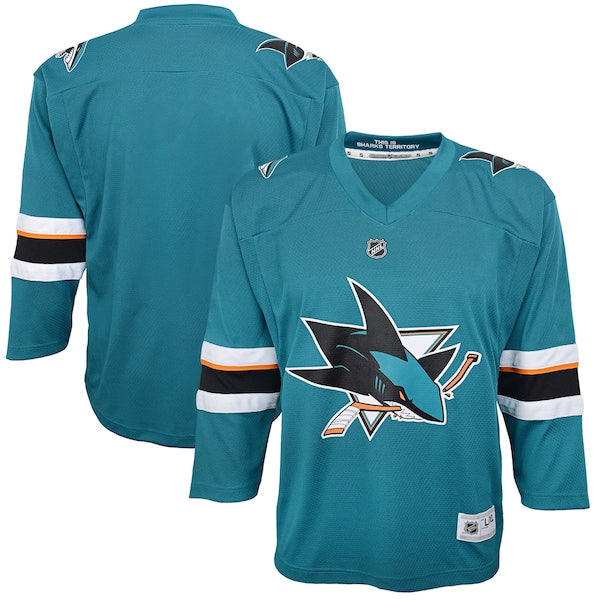 San Jose Sharks Youth Home Replica Blank Jersey - Teal