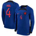 Virgil Van Dijk Netherlands National Team Nike 2022/23 Away Breathe Stadium Replica Player Long Sleeve Jersey - Blue