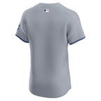 Kansas City Royals Nike Road Vapor Premier Elite Patch Jersey - Gray