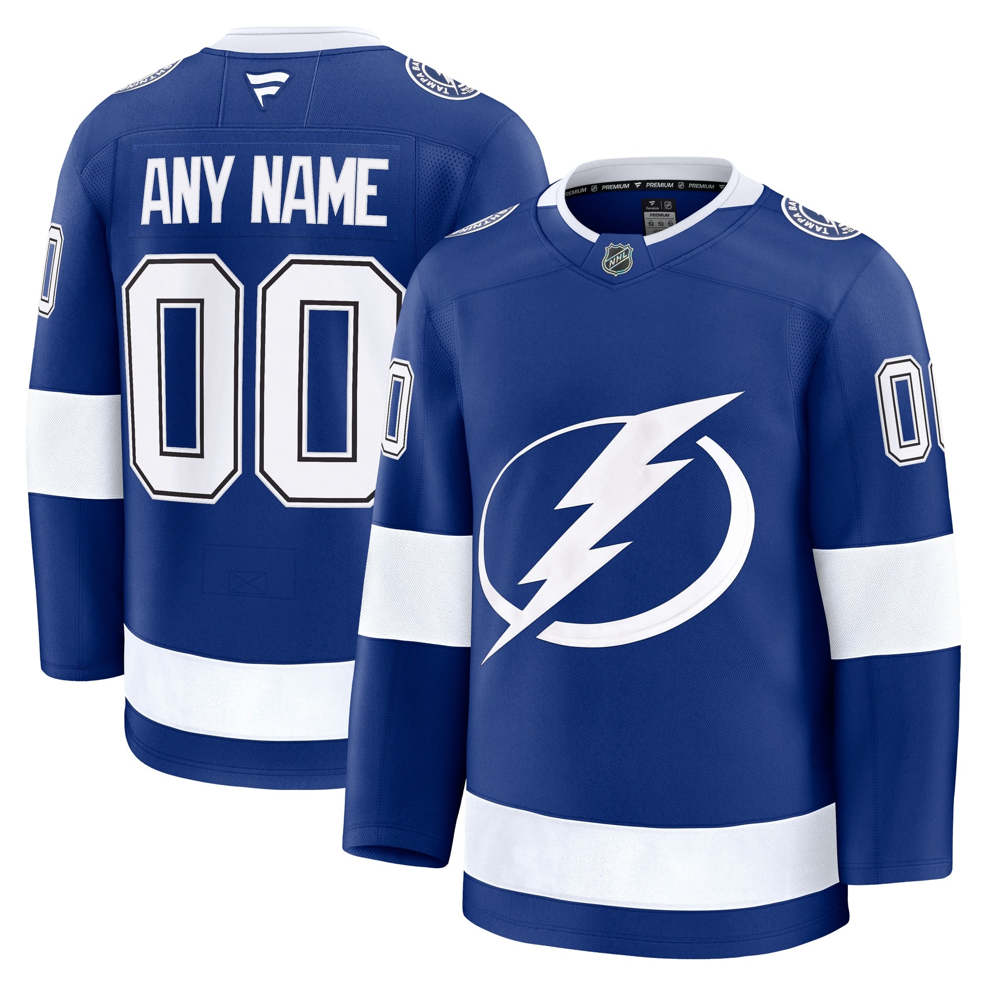 Tampa Bay Lightning  Away Premium Custom Jersey - White/Black/Blue
