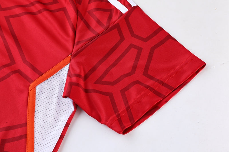 Adidas Short Sleeve Training Jersey Set - AD01- Red/Black