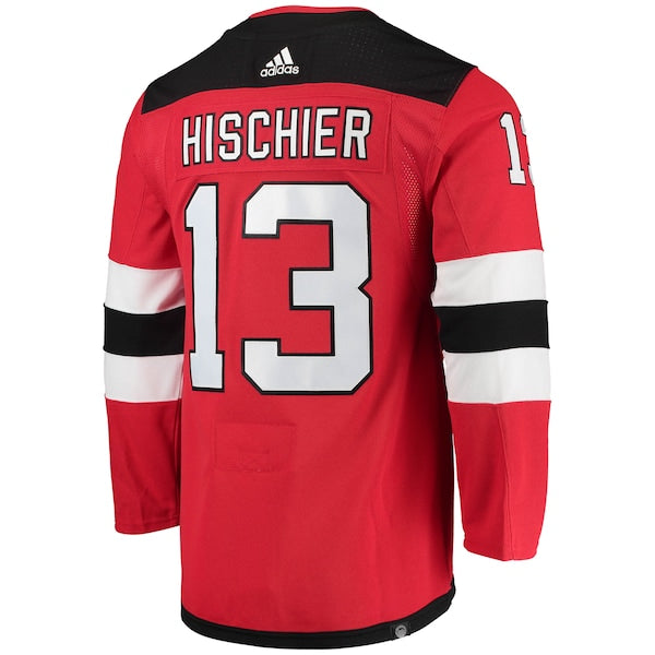 Nico Hischier New Jersey Devils adidas Home Primegreen Authentic Player Jersey - Red/Black