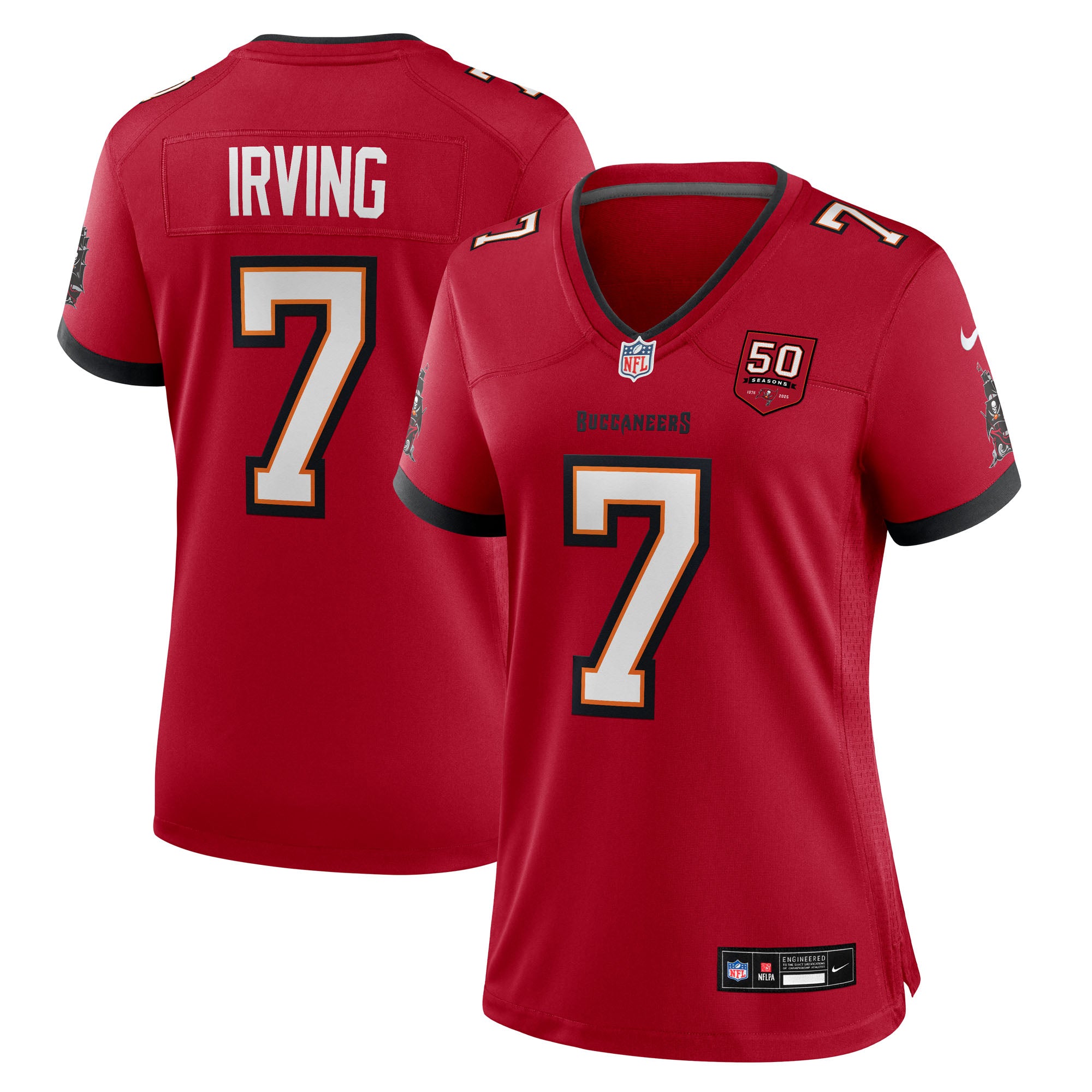 Bucky Irving  Tampa Bay Buccaneers Nike Women's 50th Season Game Jersey - Creamsicle/White/Red