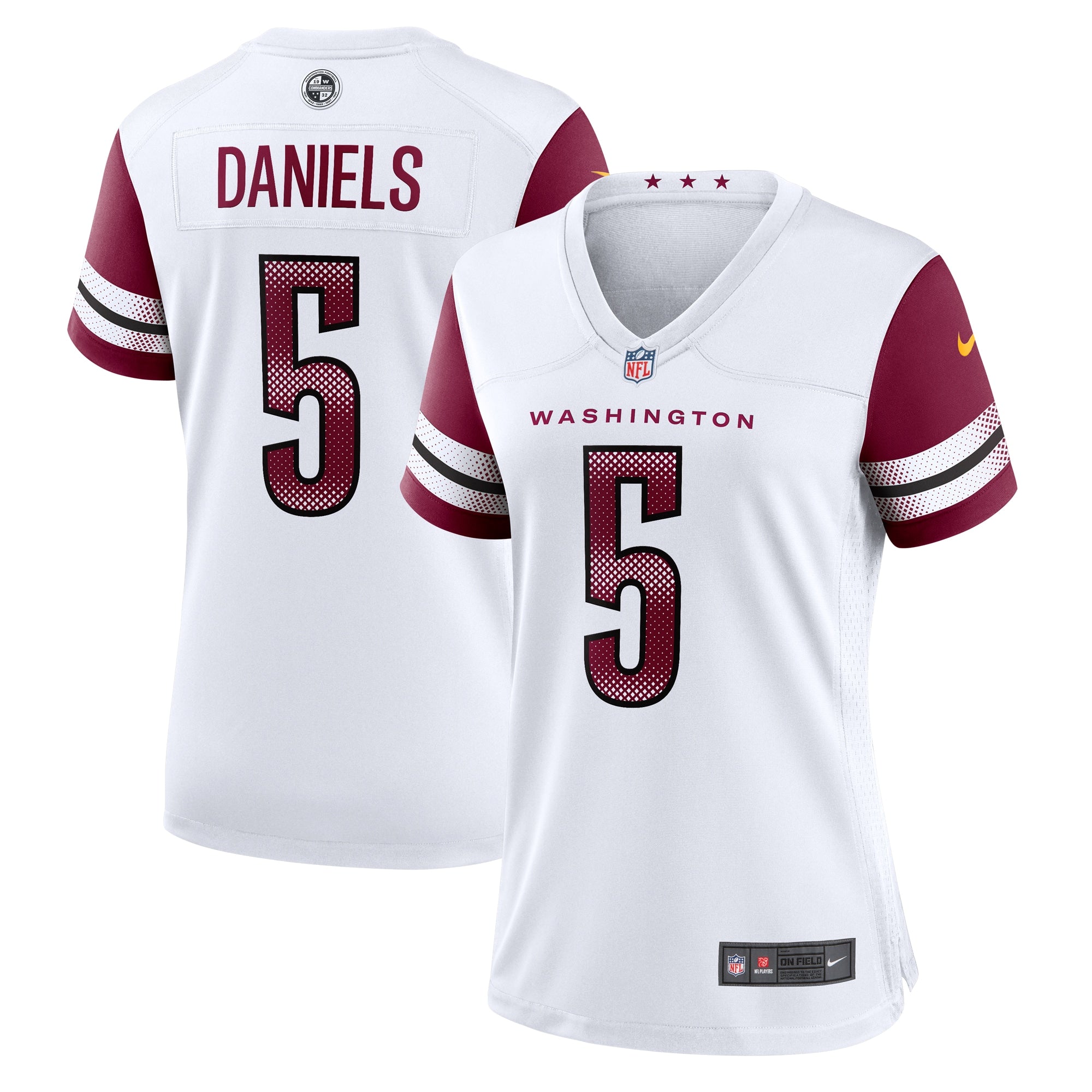 Jayden Daniels Washington Commanders Nike Women's Alternate Game Player Jersey - Black/White