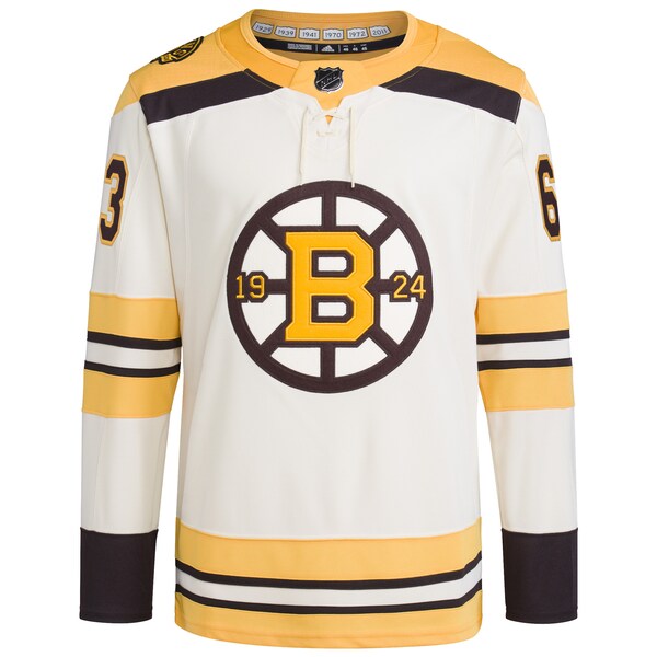 Brad Marchand Boston Bruins adidas  Primegreen 100th Anniversary Authentic Player Jersey - Cream