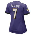 Rashod Bateman Baltimore Ravens Nike Women's Game Jersey - Purple