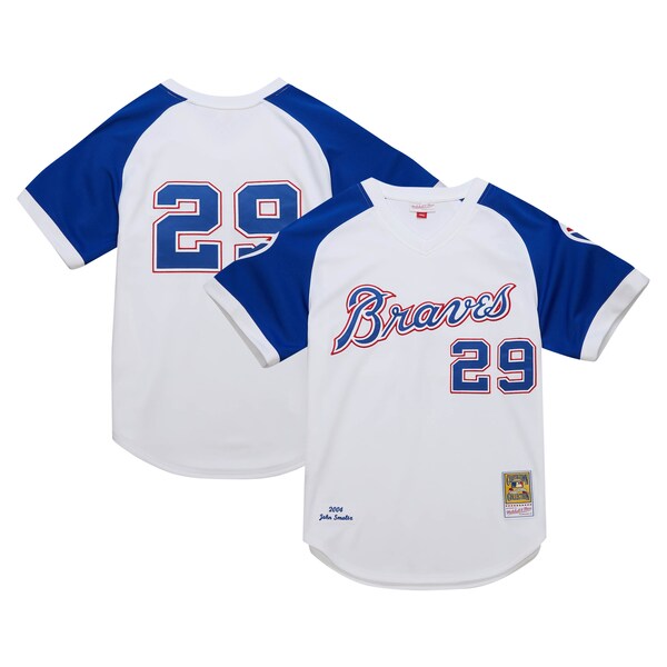 John Smoltz Atlanta Braves 2004 Cooperstown Collection Authentic Throwback Jersey - White