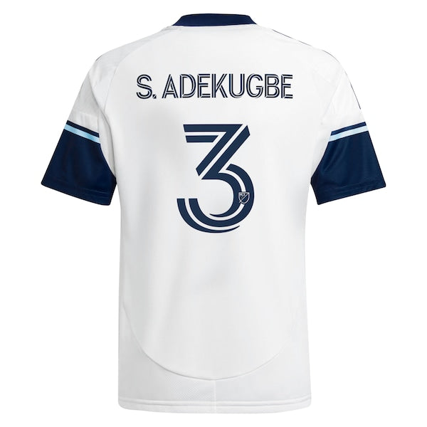 Samuel Adekugbe Vancouver Whitecaps FC adidas Youth 2025 The Peak Replica Player Jersey - White
