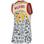 Dominique Wilkins Atlanta Hawks Women's 1986 Doodle Swingman Jersey - White