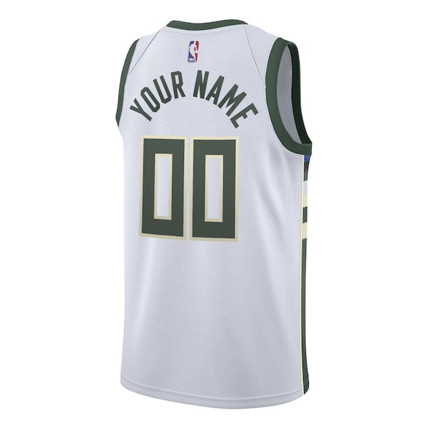 Milwaukee Bucks Nike Swingman Custom Jersey White - Association Edition