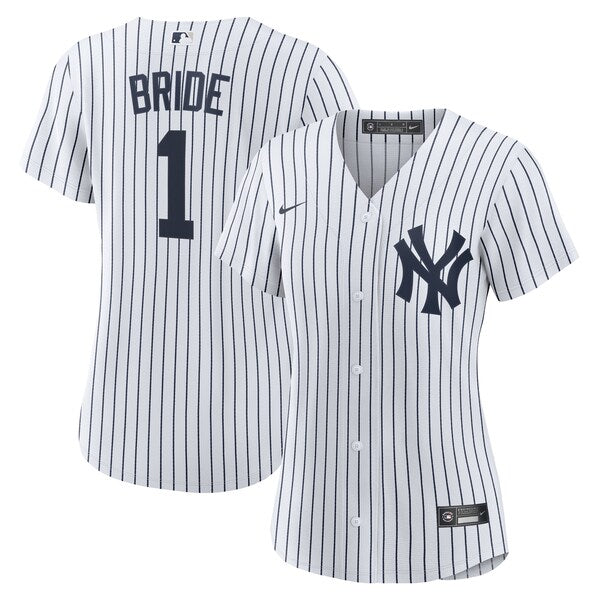 New York Yankees Nike Women's #1 Bride Home Replica Jersey - White