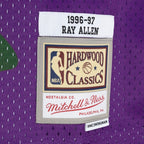Ray Allen Milwaukee Bucks Hardwood Classics 1996/97 Split Swingman Jersey - Green/Purple