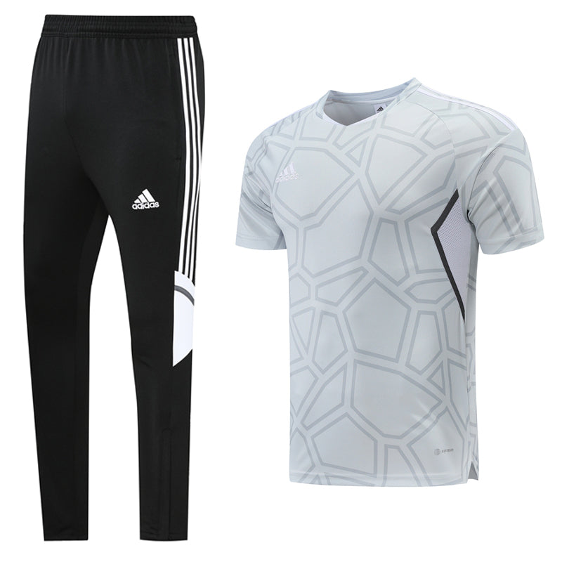Adidas Short Sleeve Training Jersey Set - AD01- Light Grey