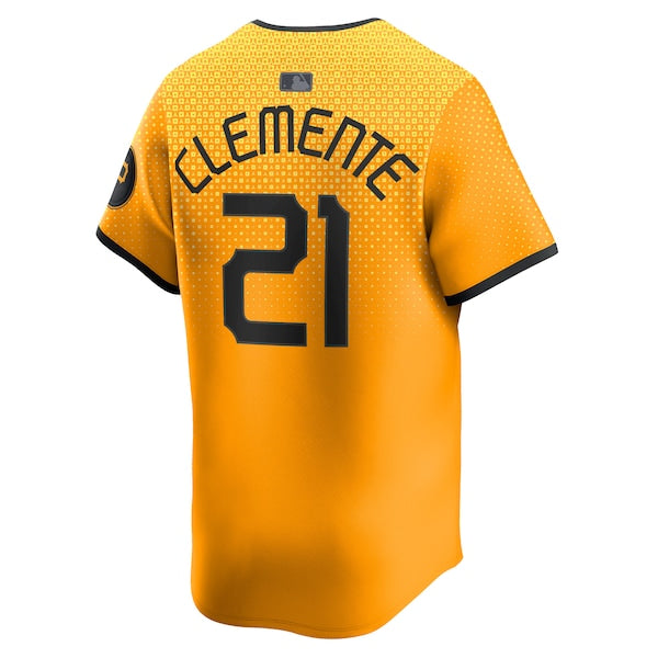Roberto Clemente Pittsburgh Pirates Nike City Connect Limited Player Jersey - Gold