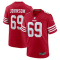 Zack Johnson San Francisco 49ers Nike Team Game Jersey -  Scarlet