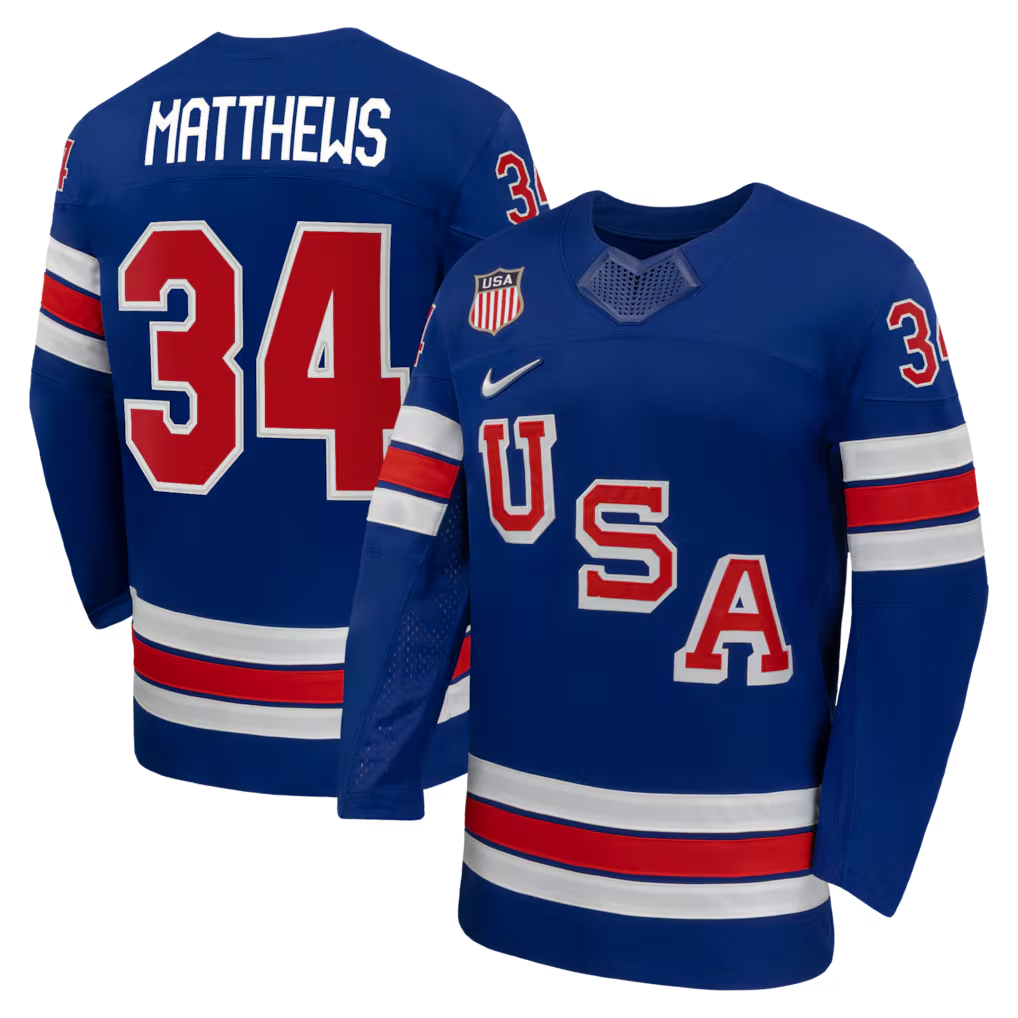 Auston Matthews USA Hockey Nike 2026 Home Replica Jersey - Royal