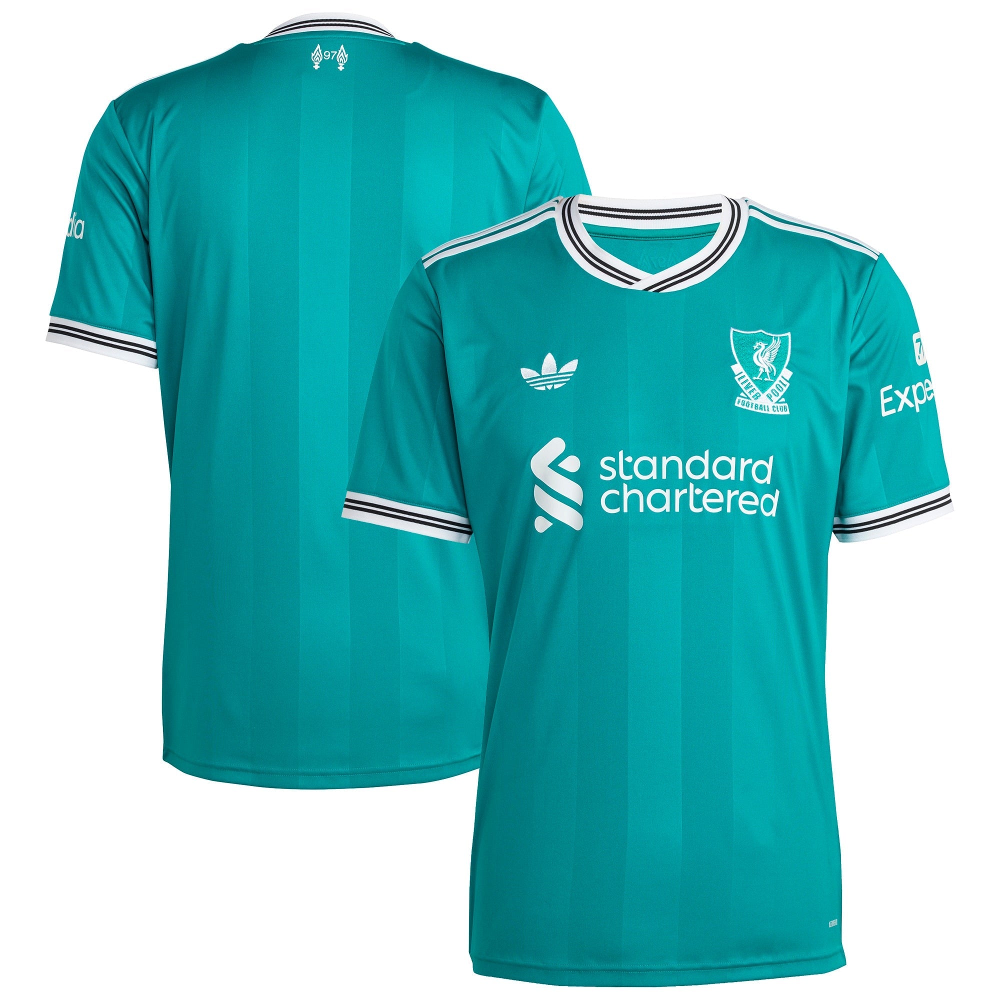 Liverpool adidas 2025/26 Away Replica Jersey - White/Green/Red
