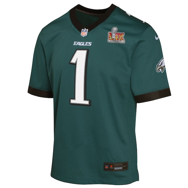 Jalen Hurts Philadelphia Eagles Nike Youth Super Bowl LIX Game Player Jersey - Midnight Green