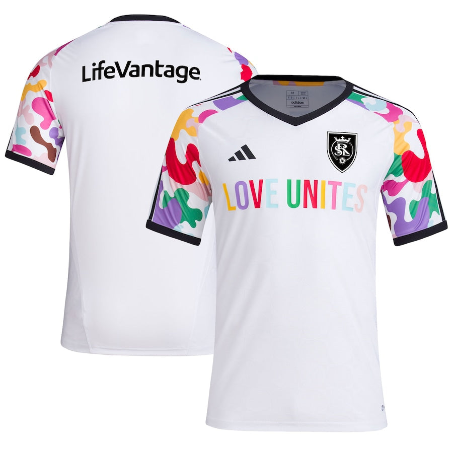 Real Salt Lake adidas 2023 Pride Pre-Match Top - White