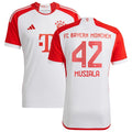 Jamal Musiala Bayern Munich adidas Youth 2023/24 Home Replica Jersey - White/Green