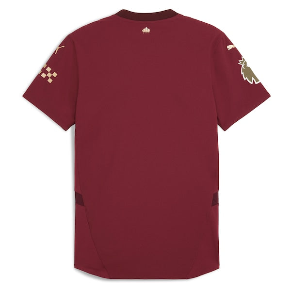 Manchester City Puma 2024/25 Third Authentic Replica Blank Patch Jersey - Burgundy