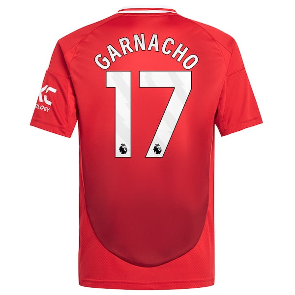 Alejandro Garnacho Manchester United adidas Youth 2024/25 Home Replica Player Jersey - Red