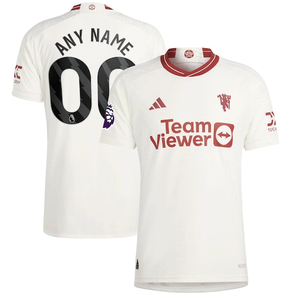 Manchester United adidas 2023/24 Third Authentic Custom Jersey - White