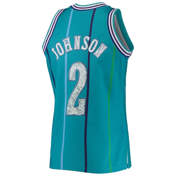 Larry Johnson Charlotte Hornets 1996/97 Hardwood Classics NBA 75th Anniversary Diamond Swingman Jersey - Teal