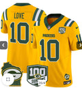 Jordan Love Green Bay Packers 100 Seasons 10# Jersey - Yellow