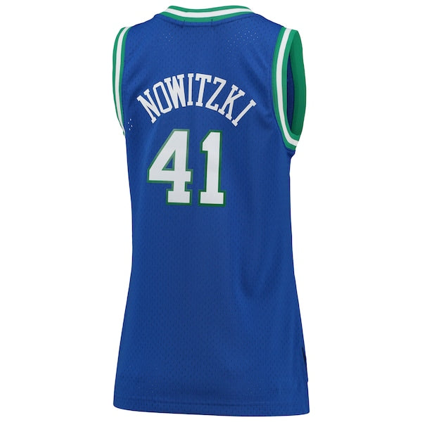 Dirk Nowitzki Dallas Mavericks Women's  Hardwood Classics Swingman Jersey - Blue