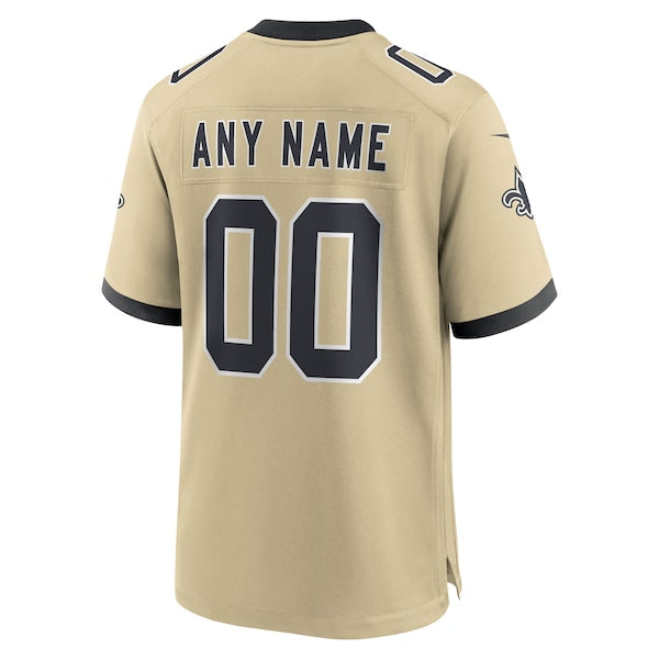 New Orleans Saints Nike Gameday Golds Alternate Custom Game Jersey - Gold/Black