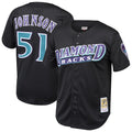Randy Johnson Arizona Diamondbacks  Cooperstown Collection Mesh Batting Practice Button-Up Jersey  - Black