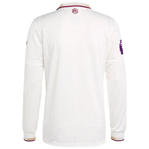 Arsenal adidas 2025/26 Third Authentic Long Sleeve Jersey - White/Blue/Red