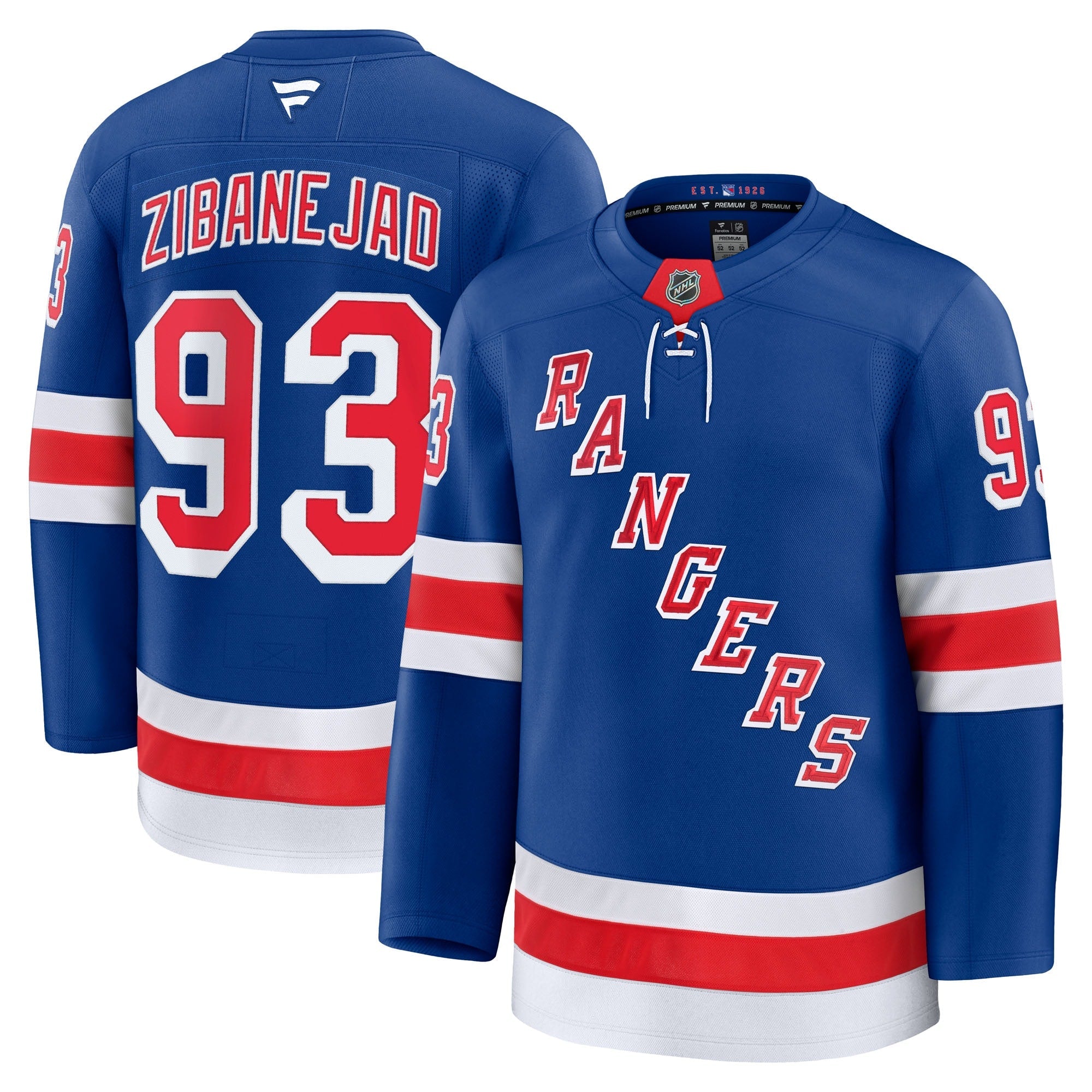 Mika Zibanejad New York Rangers  Alternate Premium Jersey - Navy/Blue/White