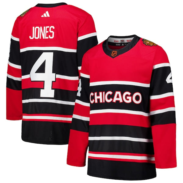 Seth Jones Chicago Blackhawks adidas Reverse Retro 2.0 Authentic Player Jersey - Red