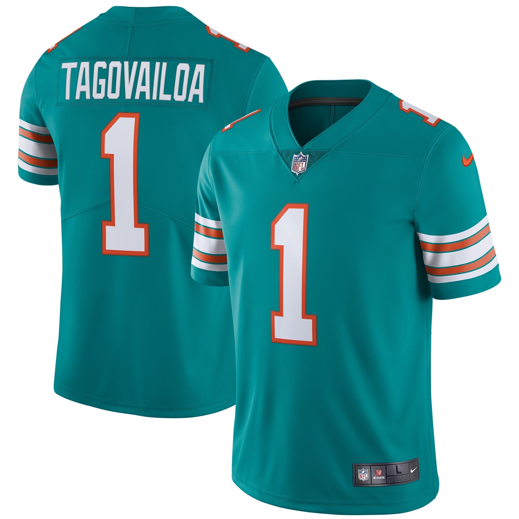 Tua Tagovailoa Miami Dolphins Nike 2nd Alternate Vapor Limited Jersey - White/Aqua