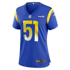 Zach VanValkenburg Los Angeles Rams Nike Women's Team Game Jersey - Royal