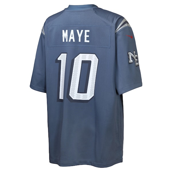 Drake Maye New England Patriots Nike Youth 2025 Rivalries Collection Game Jersey - Storm Blue