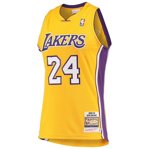 Men's Los Angeles Lakers Kobe Bryant Gold Hardwood Classics 2008-09 Authentic Jersey