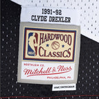 Clyde Drexler Portland Trail Blazers Hardwood Classics 1991/92 Split Swingman Jersey - Red/Black