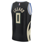 Damian Lillard Milwaukee Bucks  Youth Fast Break Replica Player Jersey - Statement Edition - Black