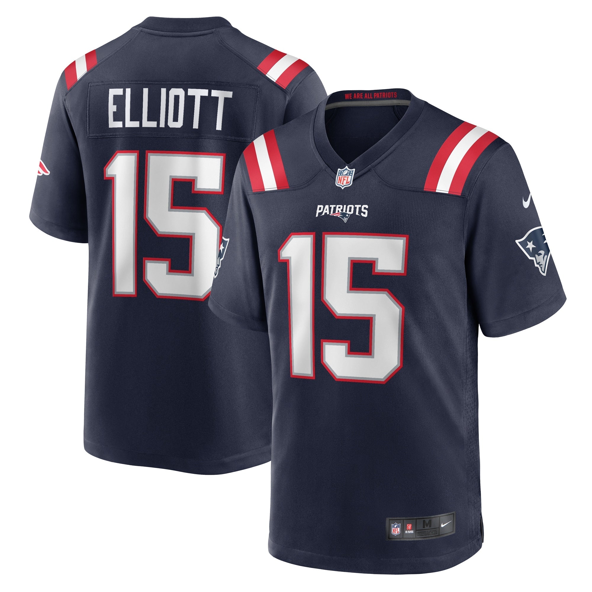 Ezekiel Elliott New England Patriots Nike Male Adult Alternate Game Player Jersey - Red/Navy/White