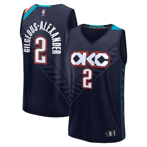 Shai Gilgeous-Alexander Oklahoma City Thunder  Youth 2025/26 City Edition Fast Break Jersey - Navy