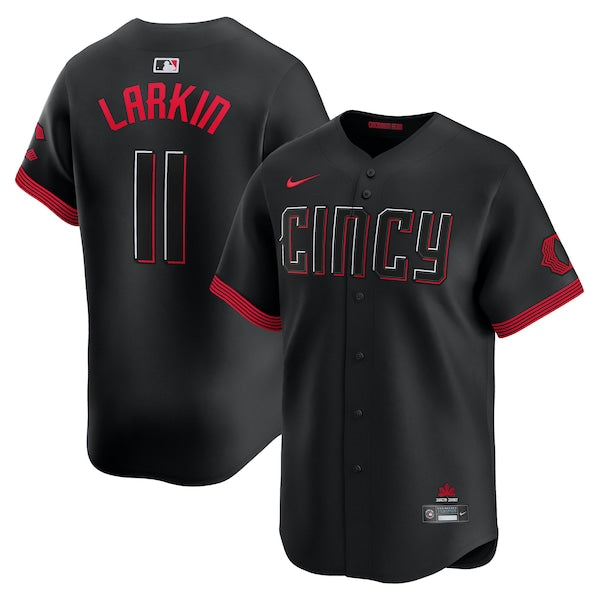 Barry Larkin Cincinnati Reds Nike City Connect Limited Jersey - Black